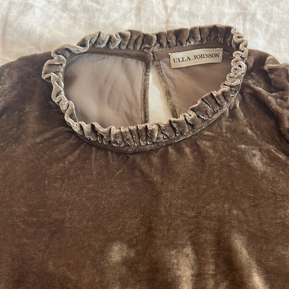 Ulla Johnson Giles Velvet Mock Neck Puff Long Sleeve Top Sz 4 / Small - Picture 3 of 7